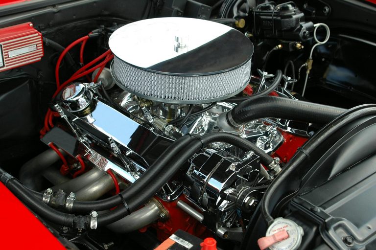 detailed view of a car engine